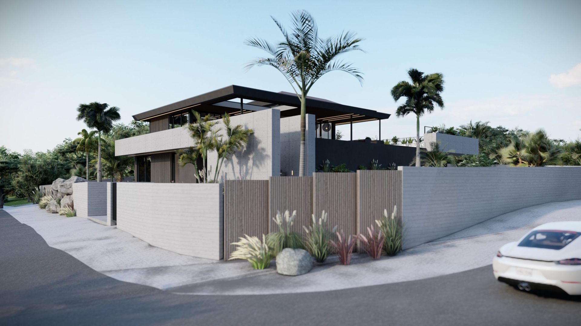 Vista Royal H3- concrete villa with floating roofs