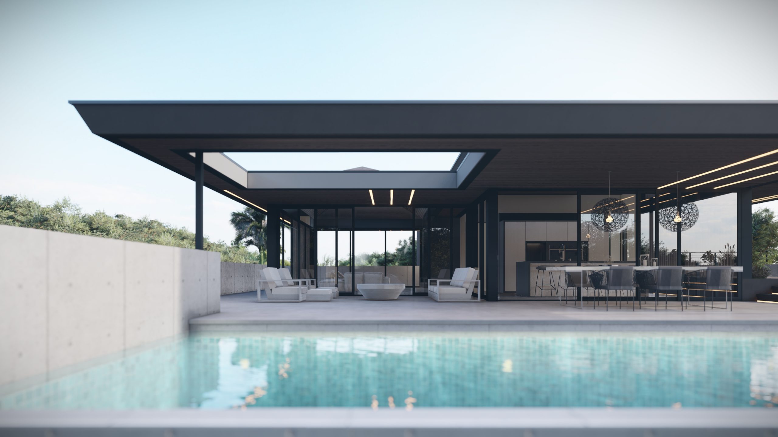 Vista Royal H3- concrete villa with floating roofs