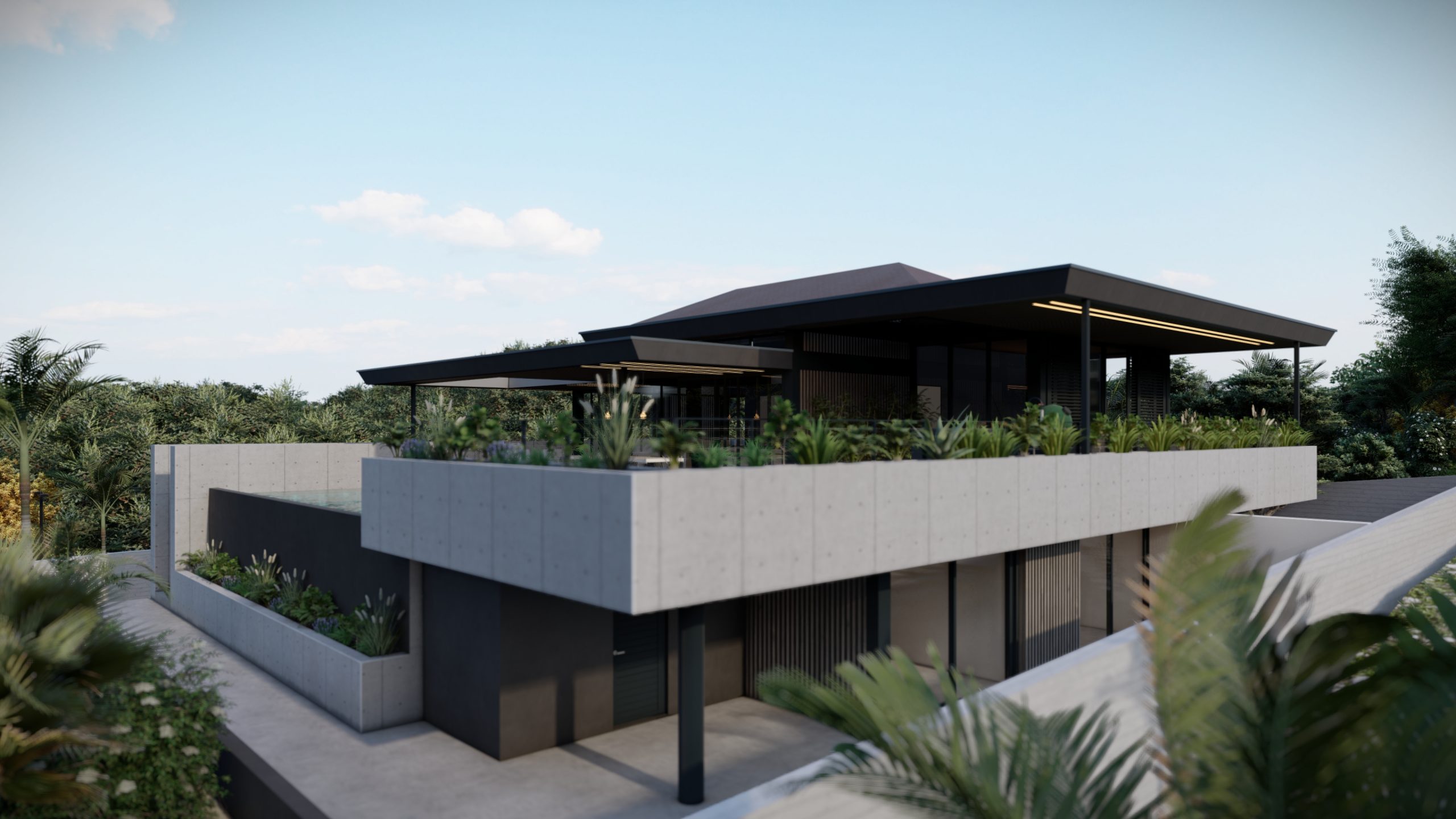 Vista Royal H3- concrete villa with floating roofs