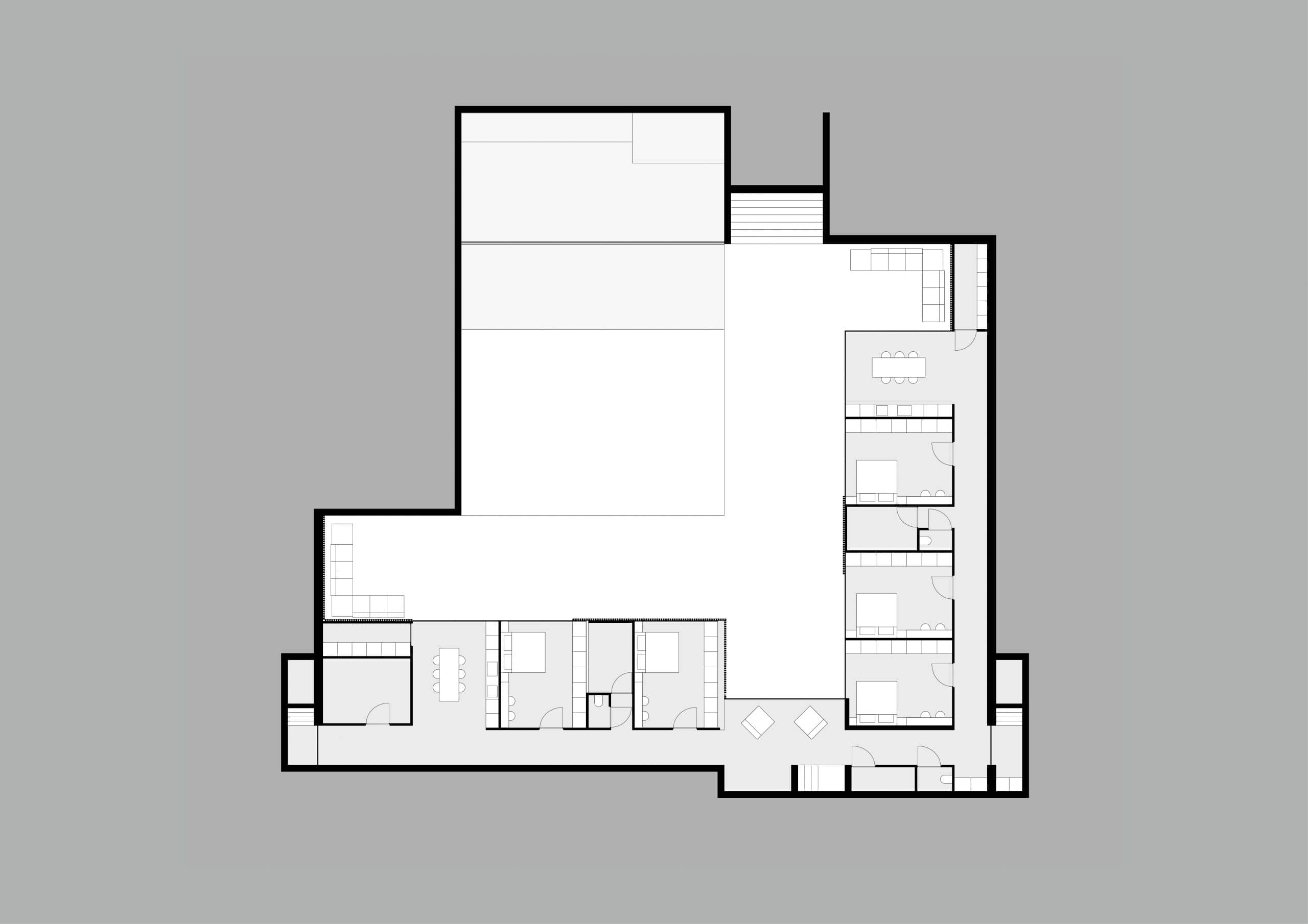 Plattegrond diverse kamers verhouding