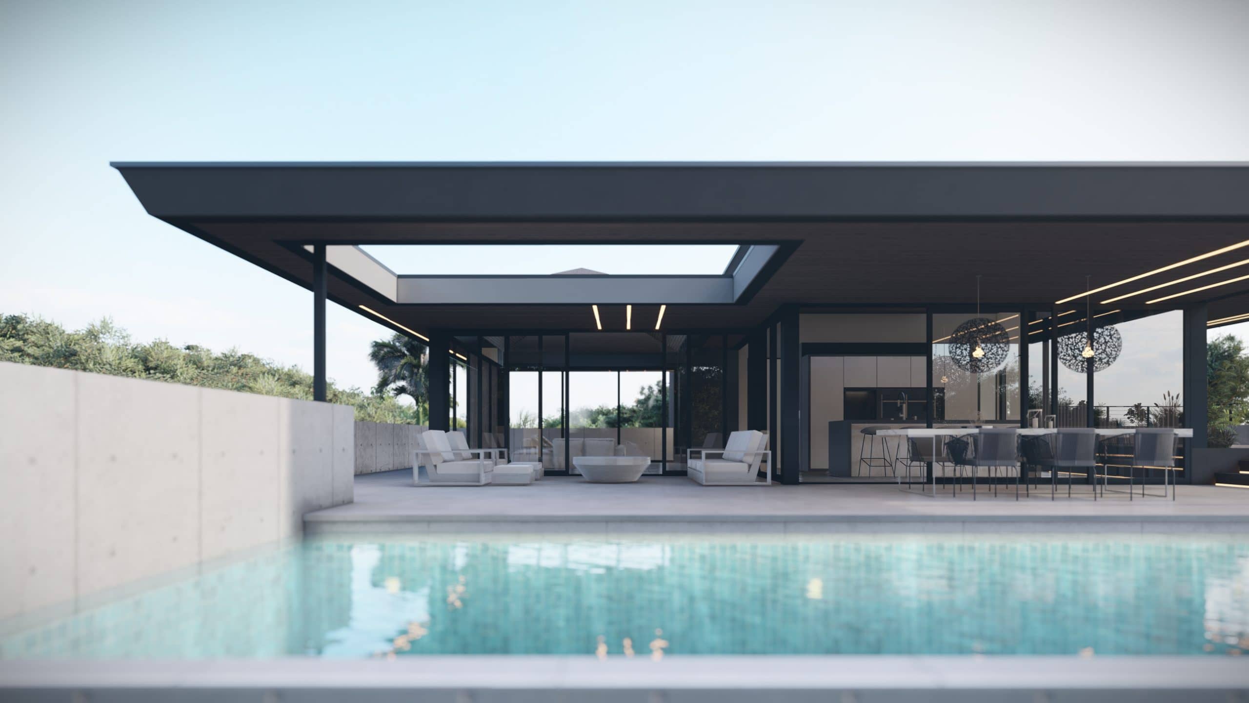 Vista Royal H3- concrete villa with floating roofs