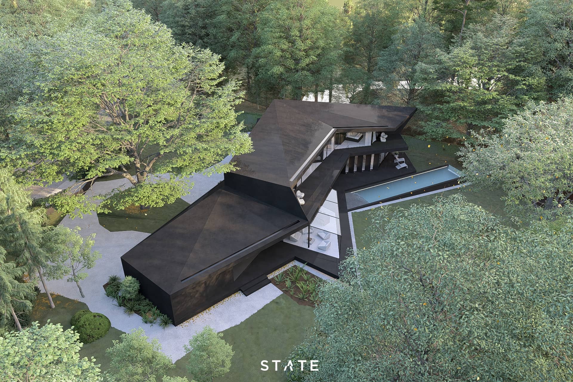 Unieke locatie villa bossen groot minimalisme natuur zwembad exterieur