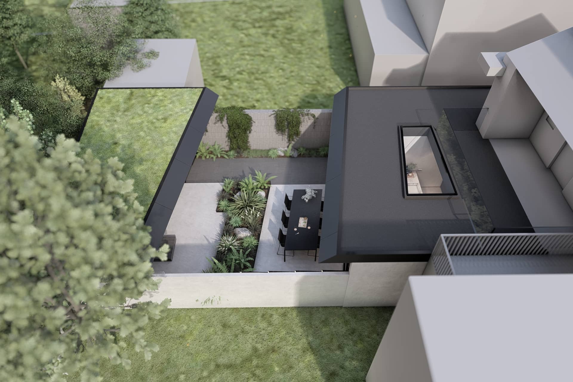 Bovenaanzicht tuin Baarn