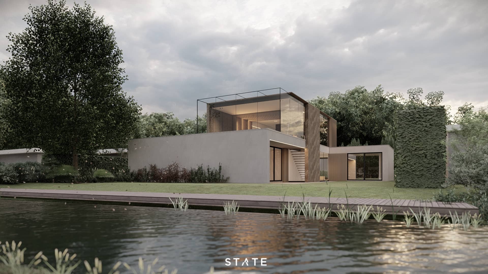 Buitenkant modern huis