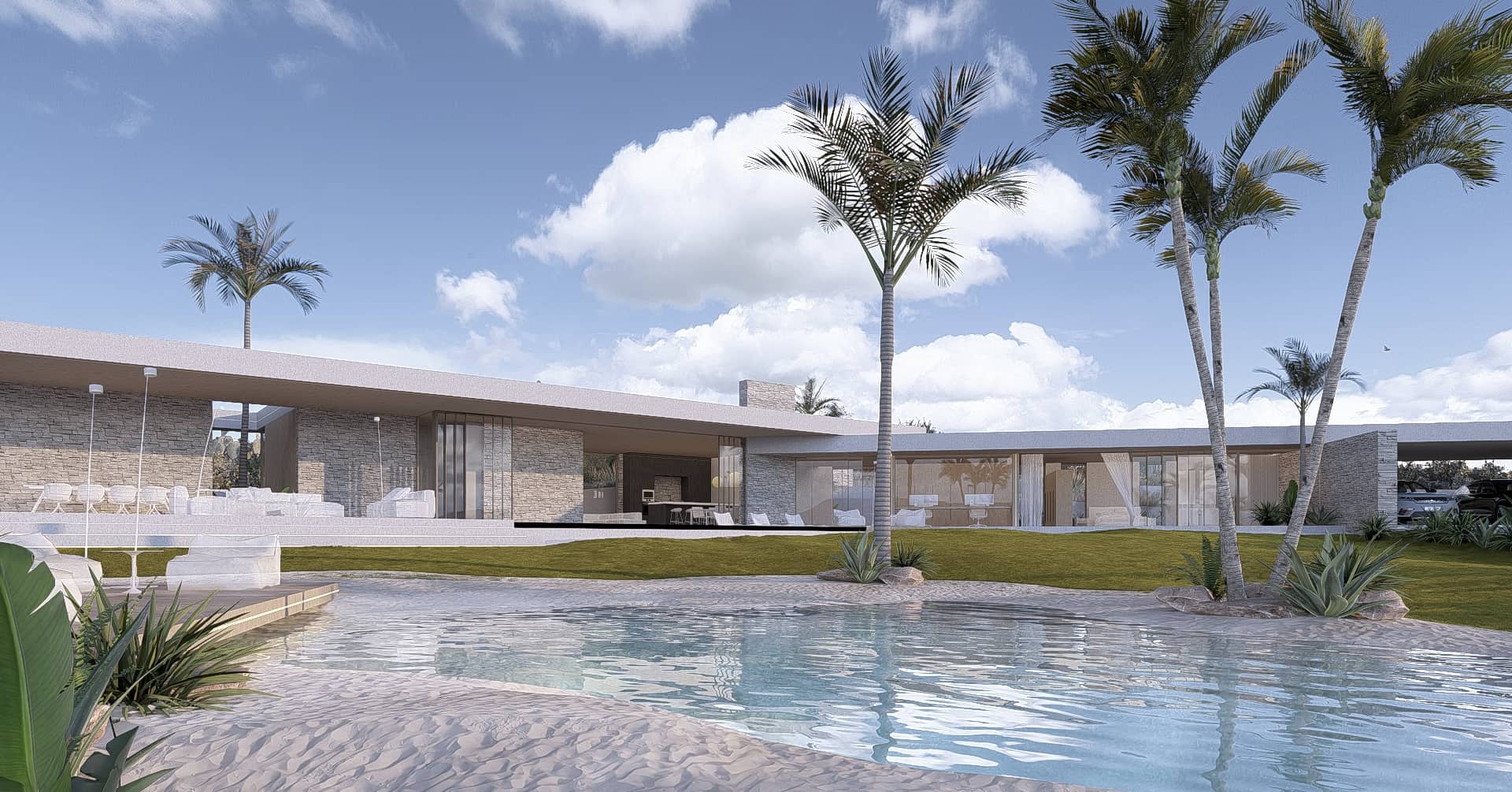 Luxe villa met zwembad en tropische buitenruimte